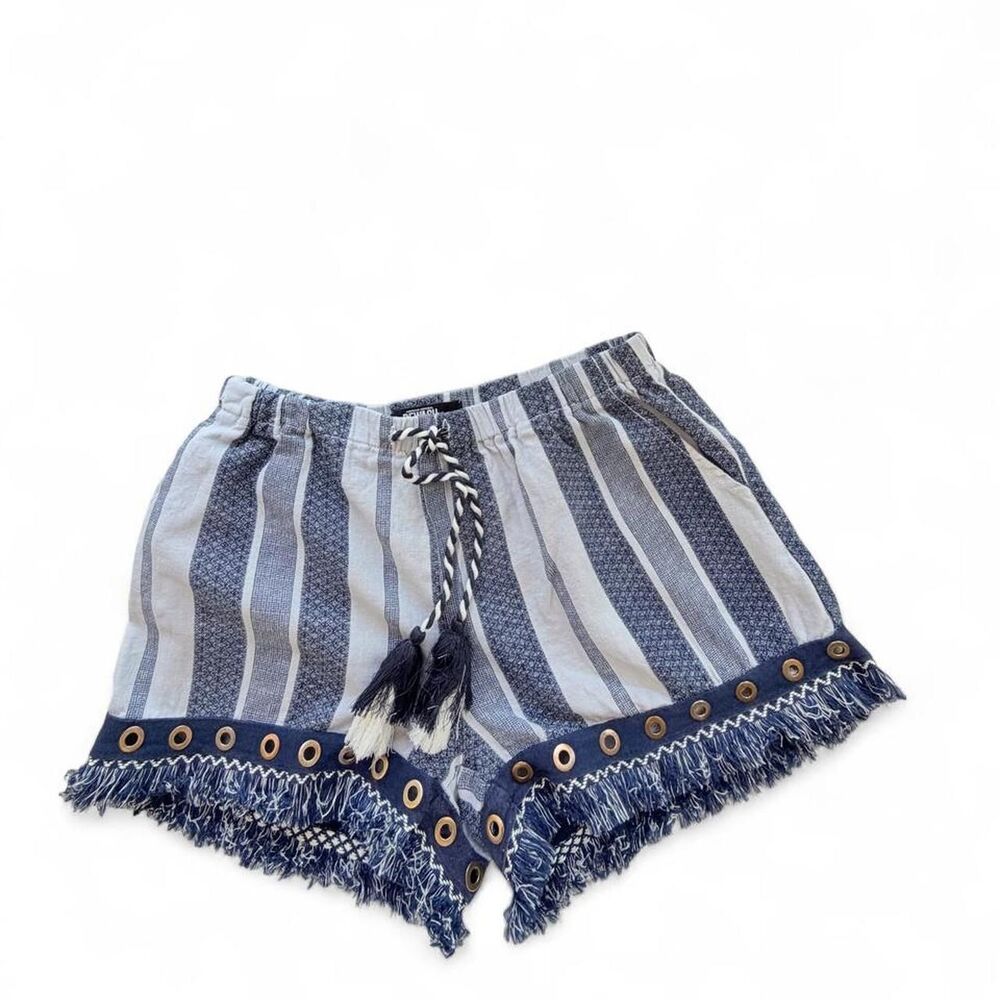 Rewash Women's Boho Striped Fringe Shorts Size M